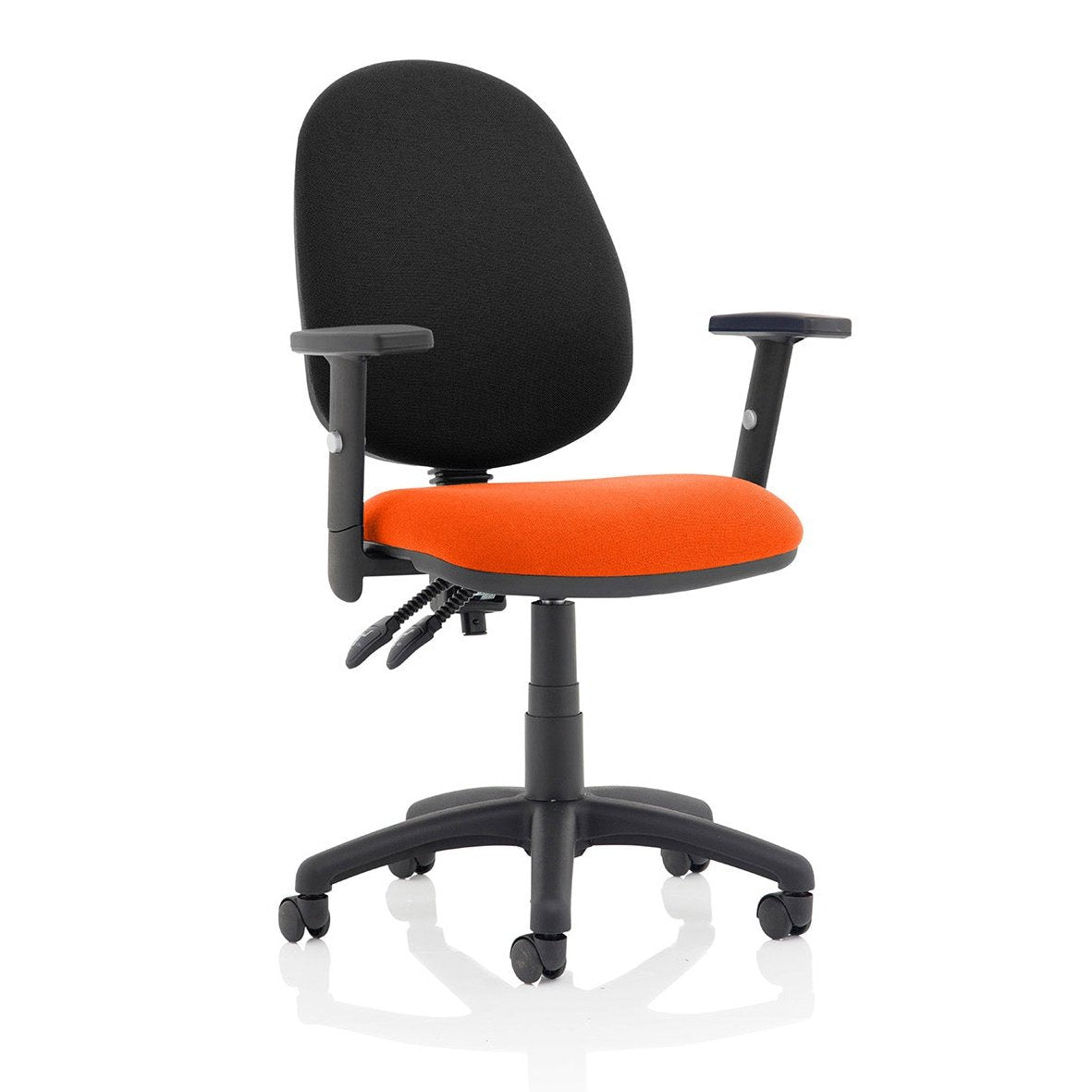 Eclipse Plus II Medium Back Task Operator Chair - Fabric & Bonded Leather, Adjustable Height, 125kg Capacity, 8hr Usage, 3yr Mechanism Warranty