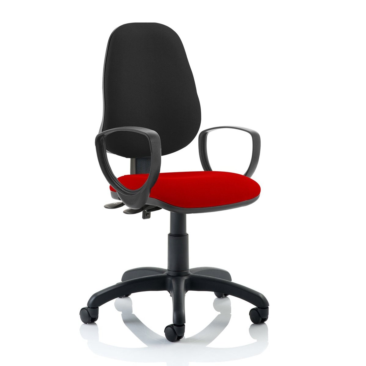 Eclipse Plus II Medium Back Task Operator Chair - Fabric & Bonded Leather, Adjustable Height, 125kg Capacity, 8hr Usage, 3yr Mechanism Warranty