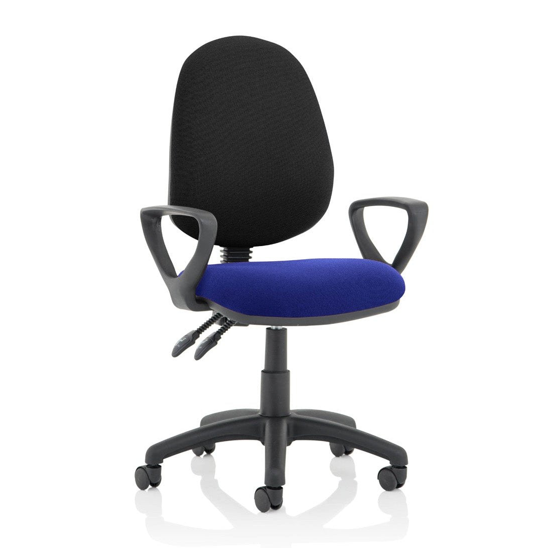 Eclipse Plus II Medium Back Task Operator Chair - Fabric & Bonded Leather, Adjustable Height, 125kg Capacity, 8hr Usage, 3yr Mechanism Warranty