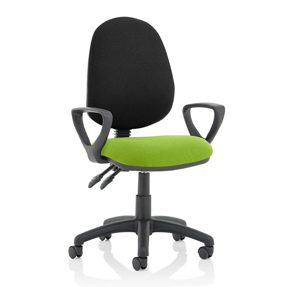 Eclipse Plus II Medium Back Task Operator Chair - Fabric & Bonded Leather, Adjustable Height, 125kg Capacity, 8hr Usage, 3yr Mechanism Warranty