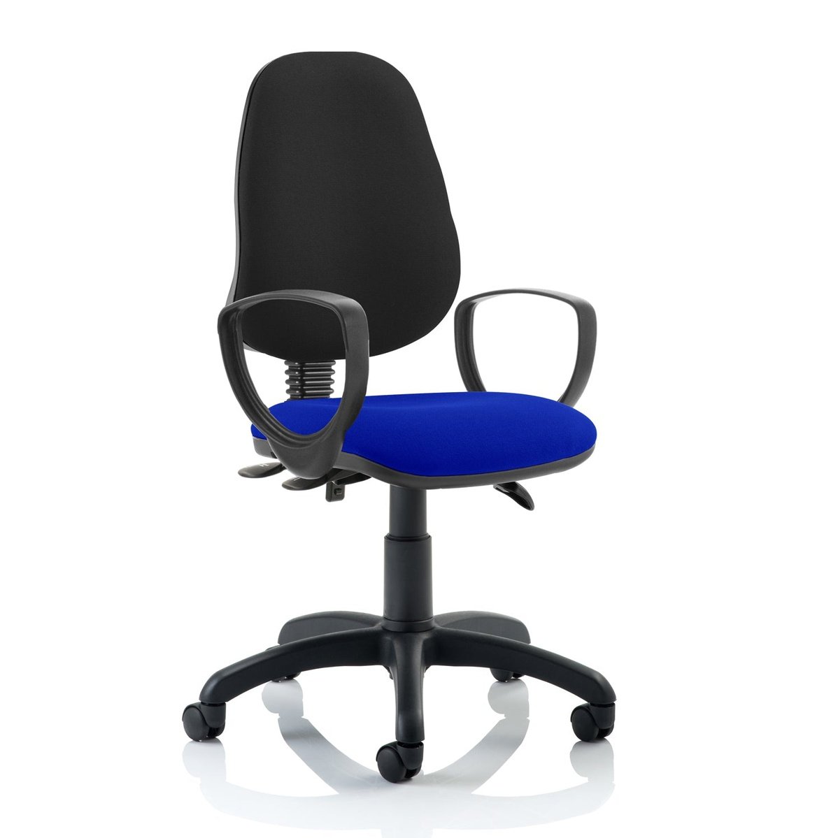 Eclipse Plus III Medium Back Task Operator Office Chair - Fabric & Bonded Leather, Adjustable Arms, 125kg Capacity, 8hr Usage, 3yr Warranty