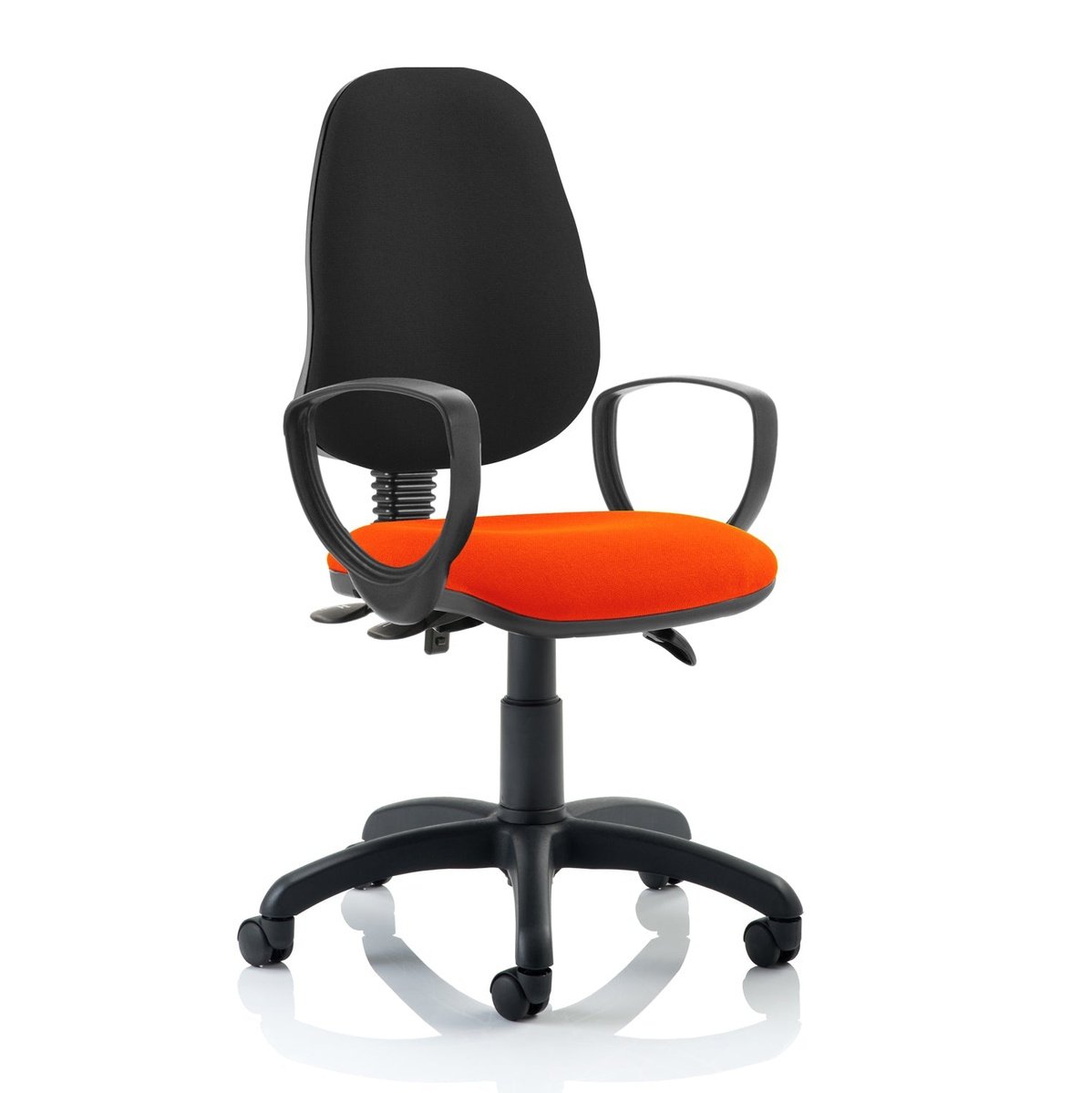 Eclipse Plus III Medium Back Task Operator Office Chair - Fabric & Bonded Leather, Adjustable Arms, 125kg Capacity, 8hr Usage, 3yr Warranty