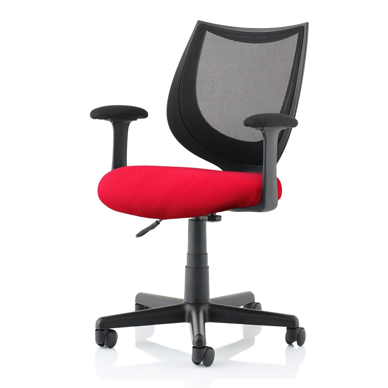 Camden Medium Back Mesh Task Office Chair - Black, Airmesh Seat, Plastic Frame, Fixed Arms, 120kg Capacity, 8hr Usage, Flat Packed