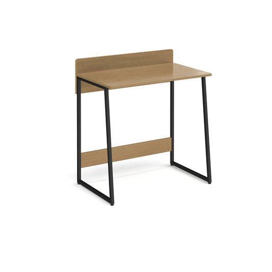 Kyoto home office workstation upstand - Summer oak with black frame - Office Products Online