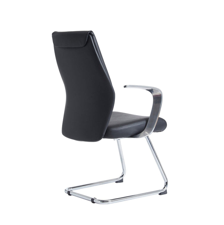 Limoges executive visitors chair - black leather faced - Office Products Online