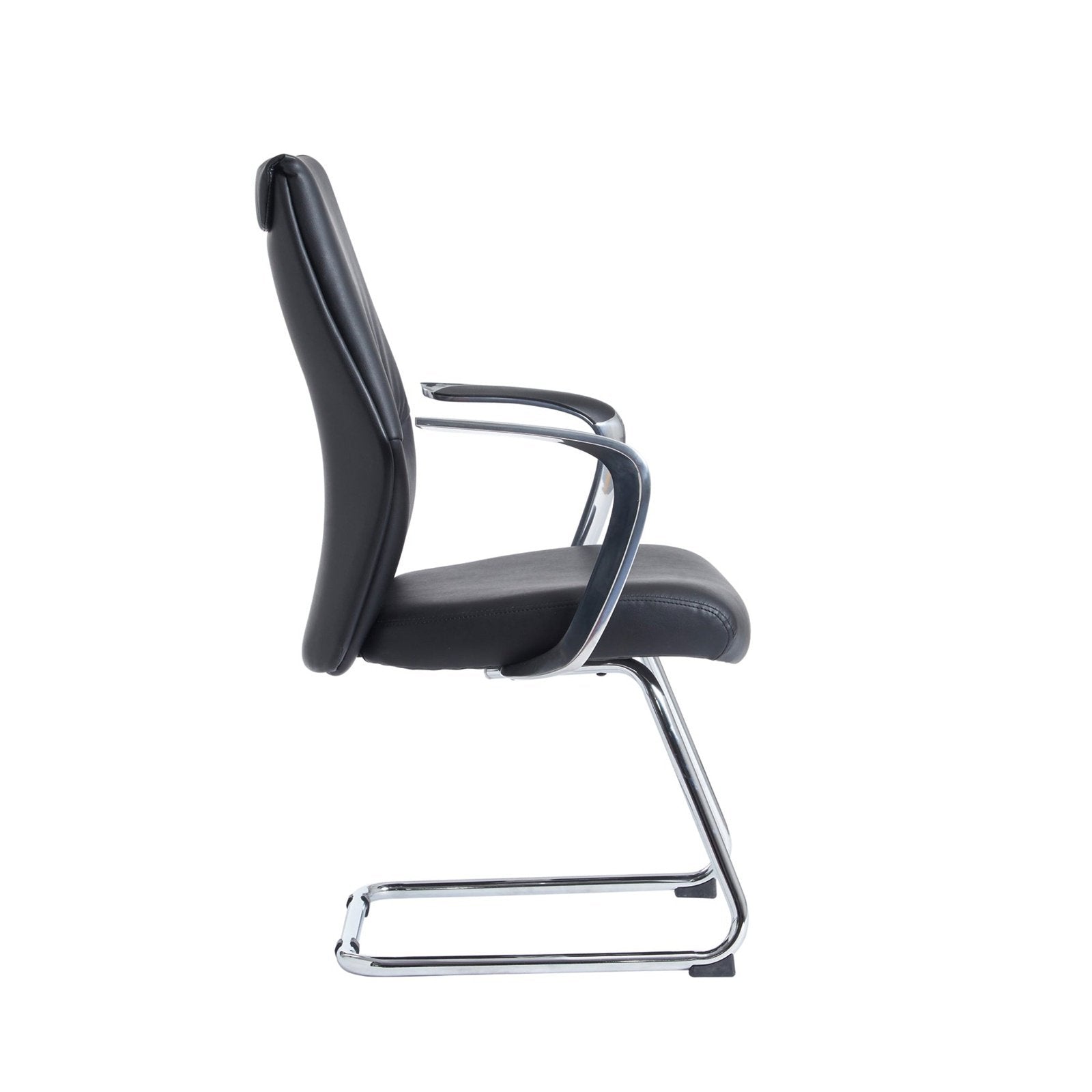 Limoges executive visitors chair - black leather faced - Office Products Online