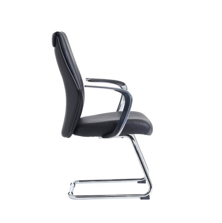 Limoges executive visitors chair - black leather faced - Office Products Online