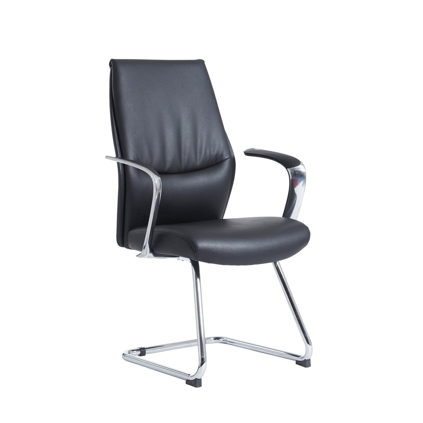 Limoges executive visitors chair - black leather faced - Office Products Online