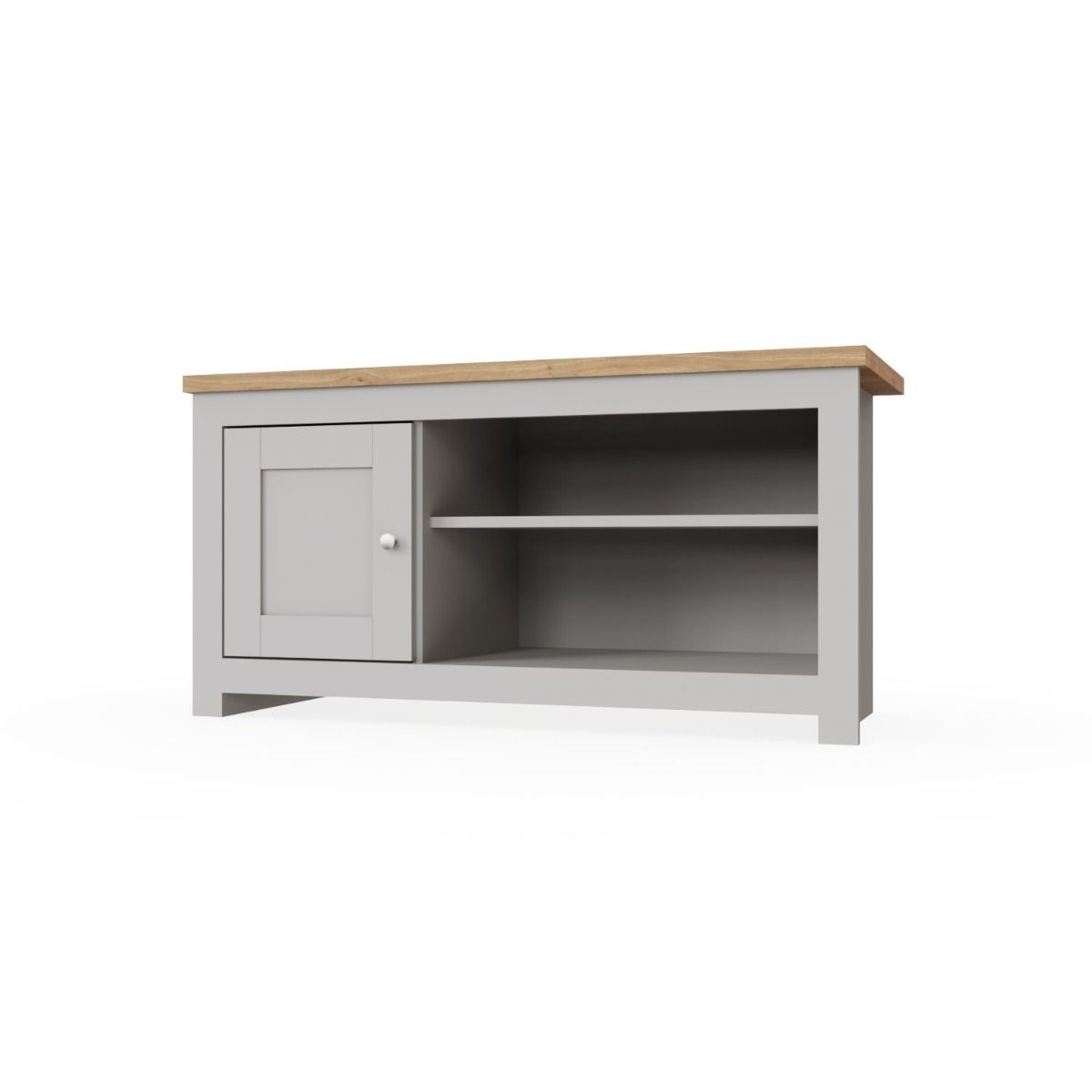 Lisbon TV Unit with 1 Door 2 Shelves allhomely