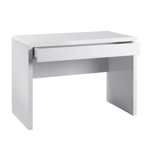 Luxor home office workstation with integrated full length drawer - white gloss - Office Products Online