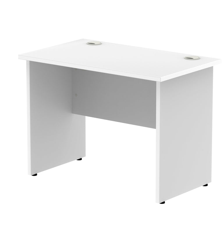 Impulse 1000mm Straight Desk Panel End Leg - Rectangular MFC Table, Self-Assembly, 5-Year Guarantee, 1000x800 Top, White & Matching Frame - 37.1kg