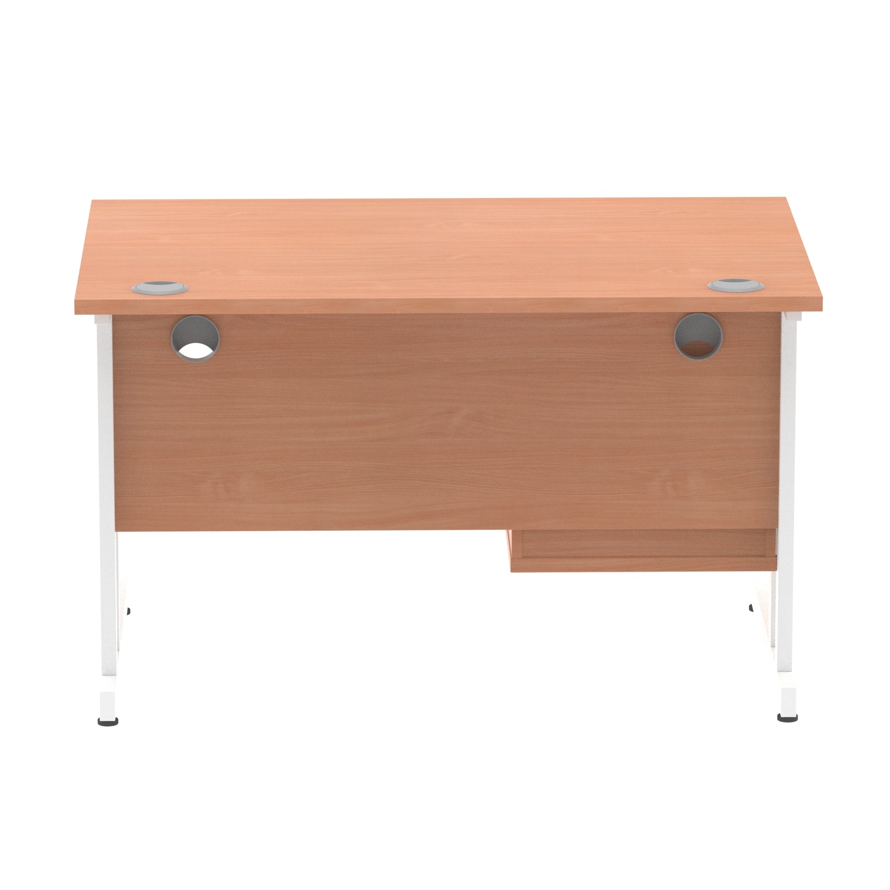 Impulse Cantilever Straight Desk - White Frame, Fixed Pedestal, MFC Material, 1200-1800mm Width, 2-3 Lockable Drawers, 5-Year Guarantee