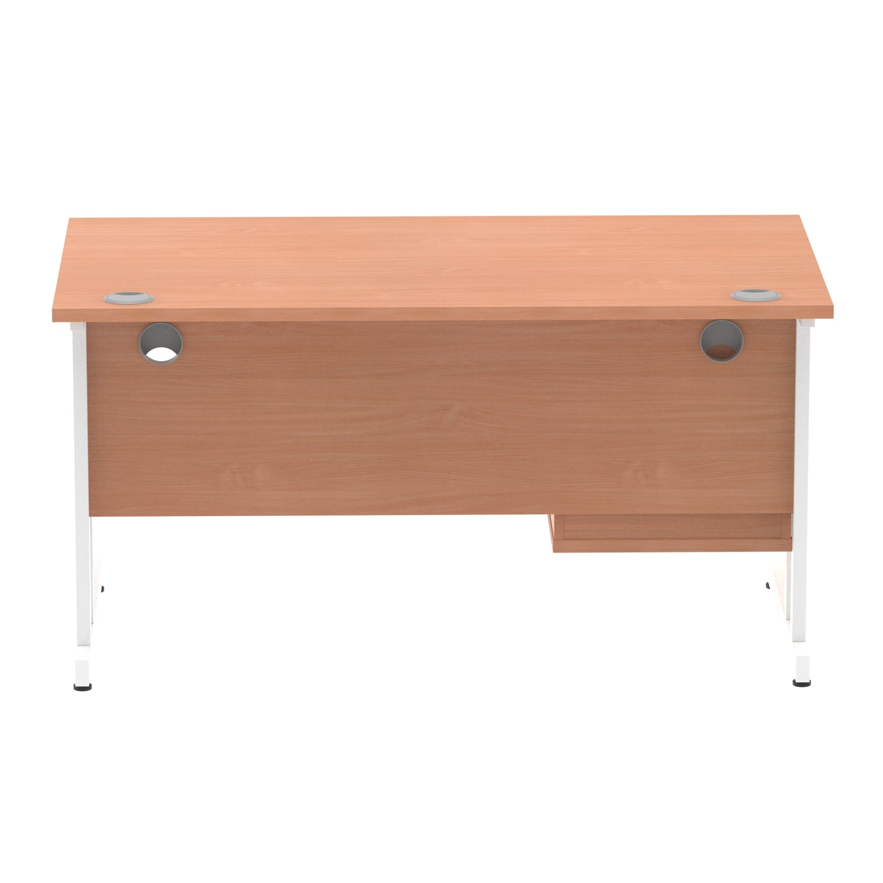 Impulse Cantilever Straight Desk - White Frame, Fixed Pedestal, MFC Material, 1200-1800mm Width, 2-3 Lockable Drawers, 5-Year Guarantee