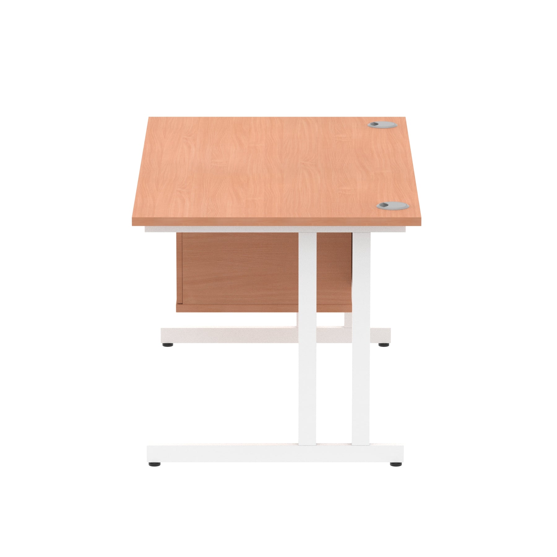 Impulse Cantilever Straight Desk - White Frame, Fixed Pedestal, MFC Material, 1200-1800mm Width, 2-3 Lockable Drawers, 5-Year Guarantee