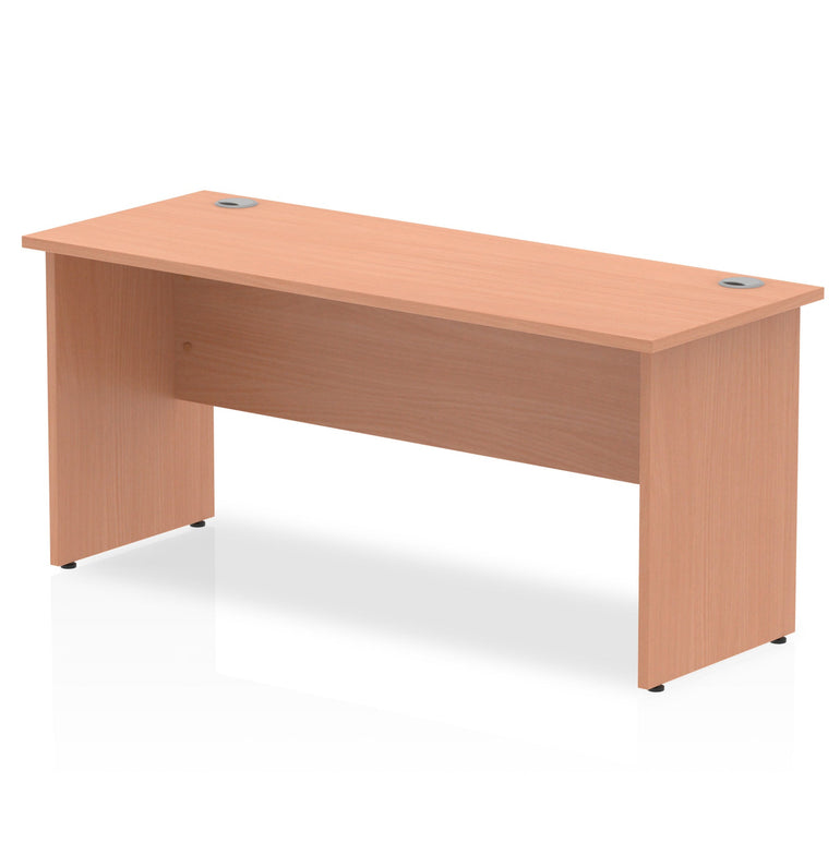 Impulse 1600mm Slimline Panel End Desk - MFC Rectangular, Self-Assembly, 5-Year Guarantee, 1600x600 Top, White Frame, 730mm Height