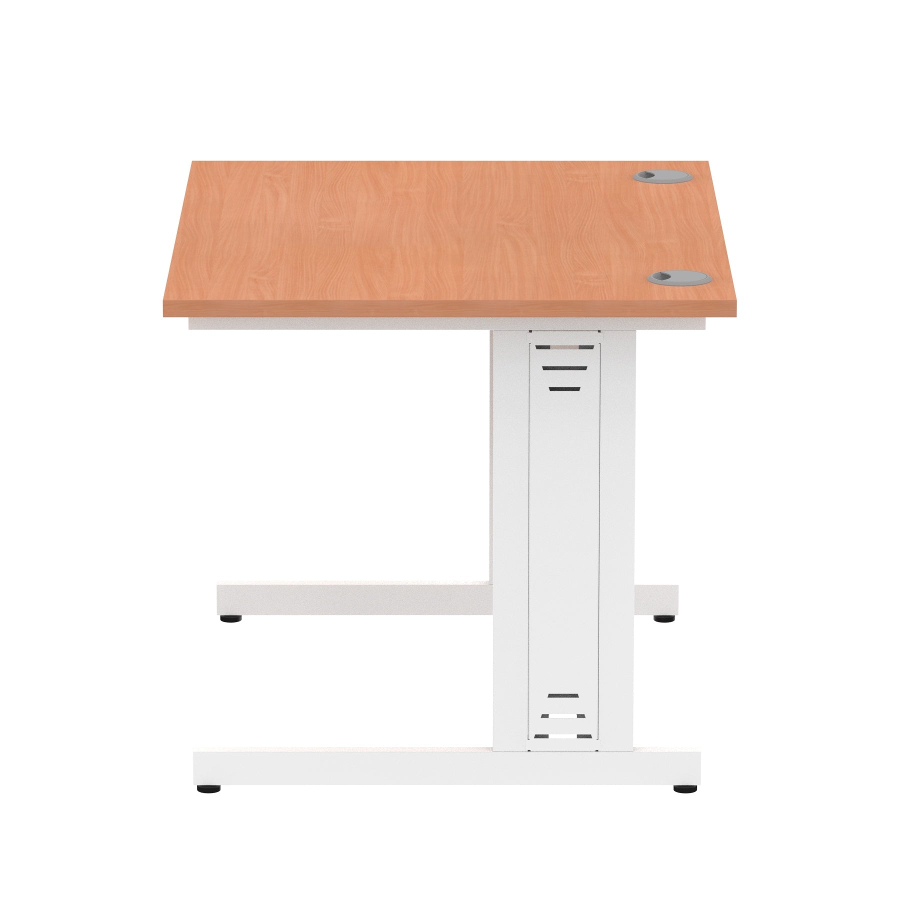 Impulse 1000mm Straight Desk with Cable Managed Leg - MFC Rectangular Table, 5-Year Guarantee, Self-Assembly, Silver/White Frame (1000x800x730mm)