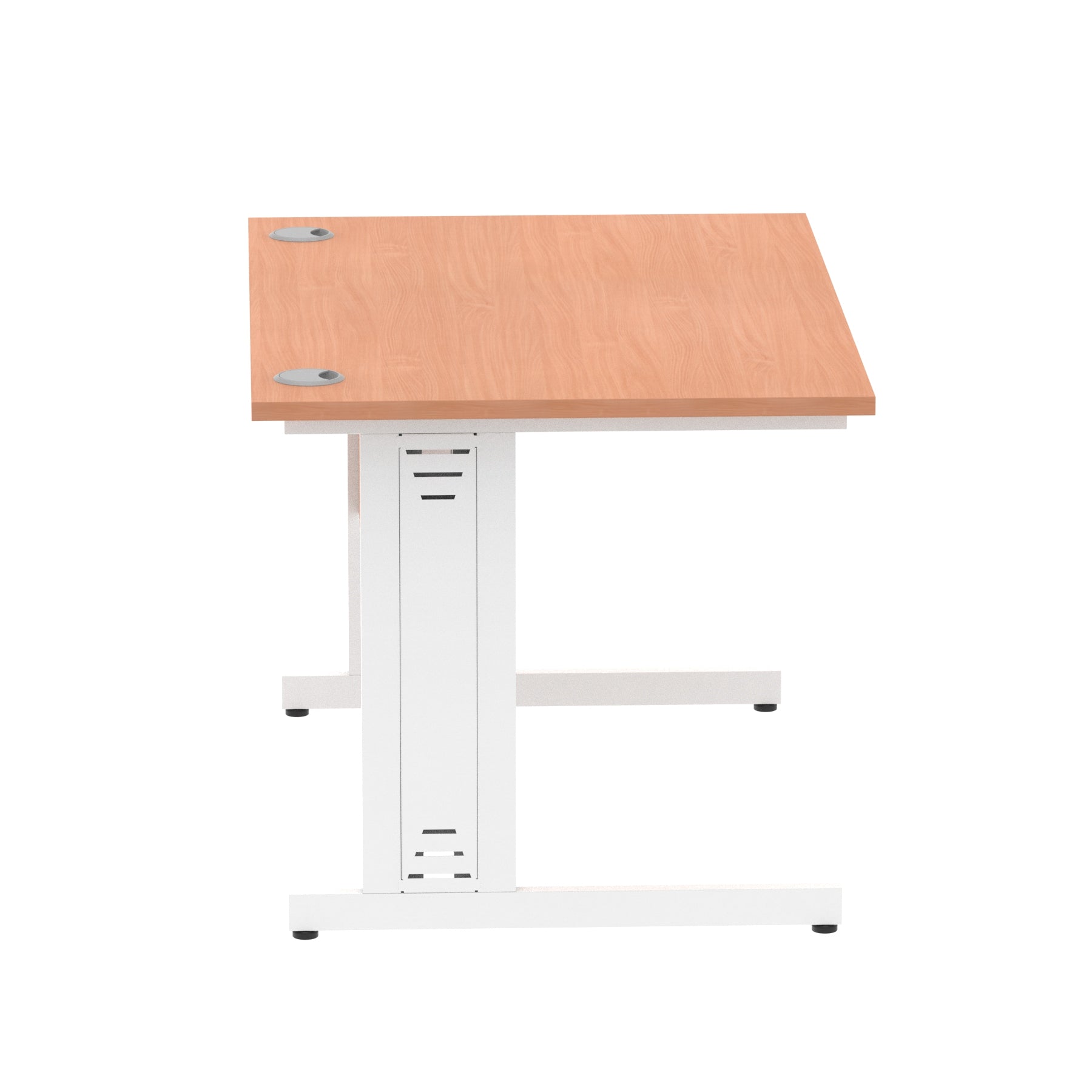 Impulse 1200mm Straight Desk with Cable Managed Leg - MFC Rectangular Table, Self-Assembly, 5-Year Guarantee, Silver/White Frame (1200x800x730mm)