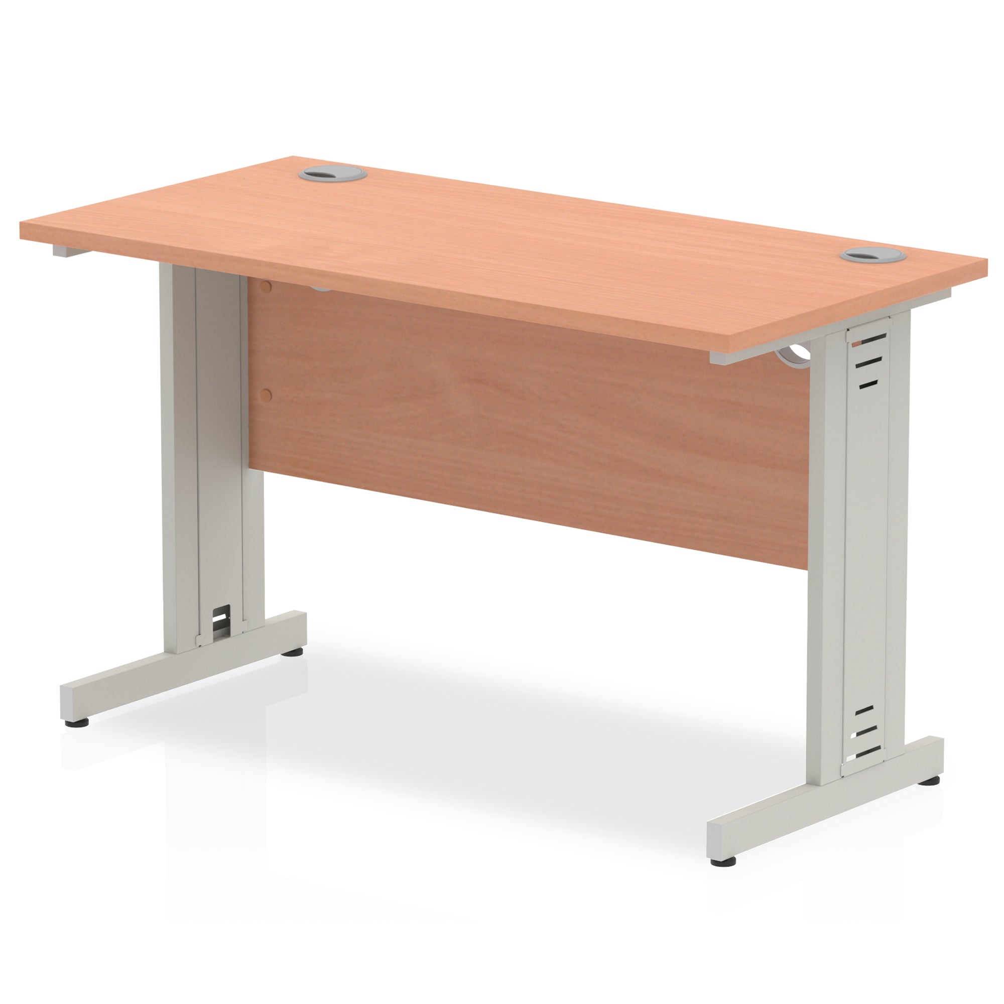 Impulse 1200mm Slimline Desk with Cable Managed Leg - MFC Rectangular Table, Self-Assembly, 5-Year Guarantee, 1200x600x730mm, 28.4kg