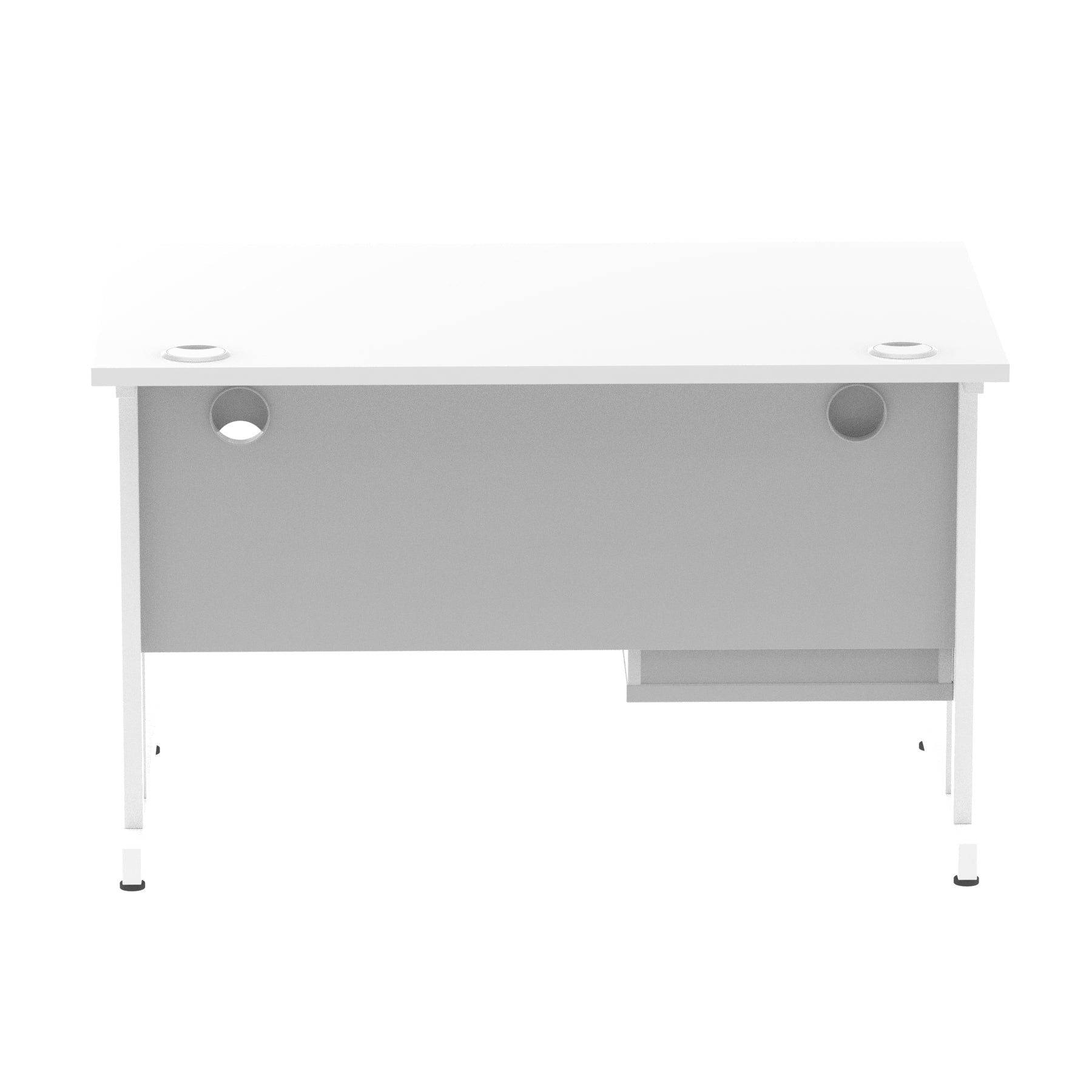 Impulse Cantilever Straight Desk - White Frame, Fixed Pedestal, MFC Material, 1200-1800mm Width, 2-3 Lockable Drawers, 5-Year Guarantee