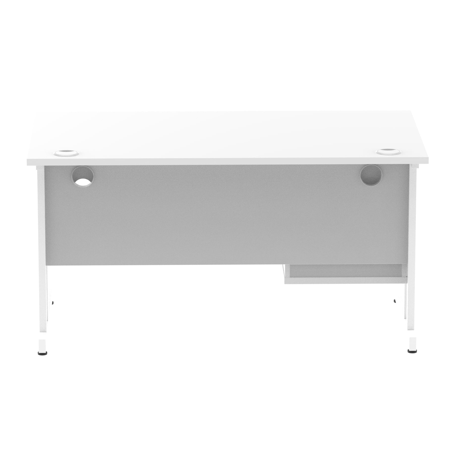 Impulse Cantilever Straight Desk - White Frame, Fixed Pedestal, MFC Material, 1200-1800mm Width, 2-3 Lockable Drawers, 5-Year Guarantee