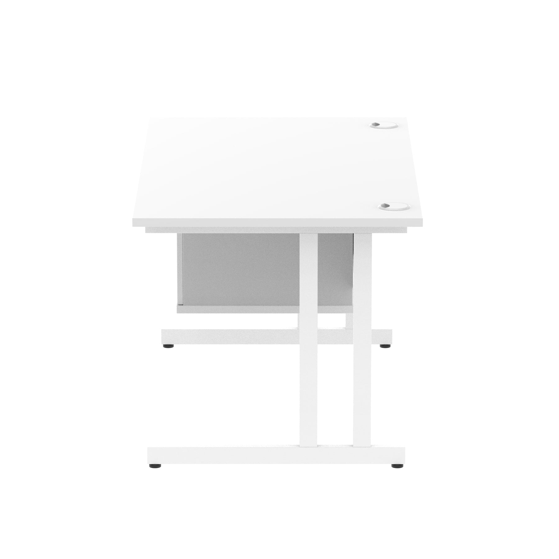 Impulse Cantilever Straight Desk - White Frame, Fixed Pedestal, MFC Material, 1200-1800mm Width, 2-3 Lockable Drawers, 5-Year Guarantee