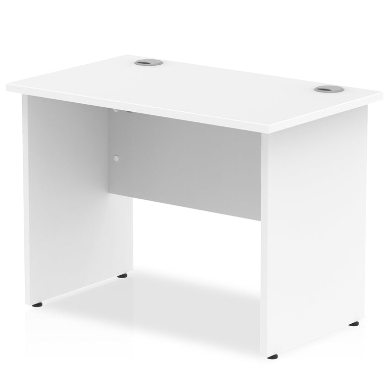 Impulse 1000mm Slimline Panel End Desk - MFC Rectangular, Self-Assembly, 5-Year Guarantee, 1000x600 Top, White Frame, 29.4kg