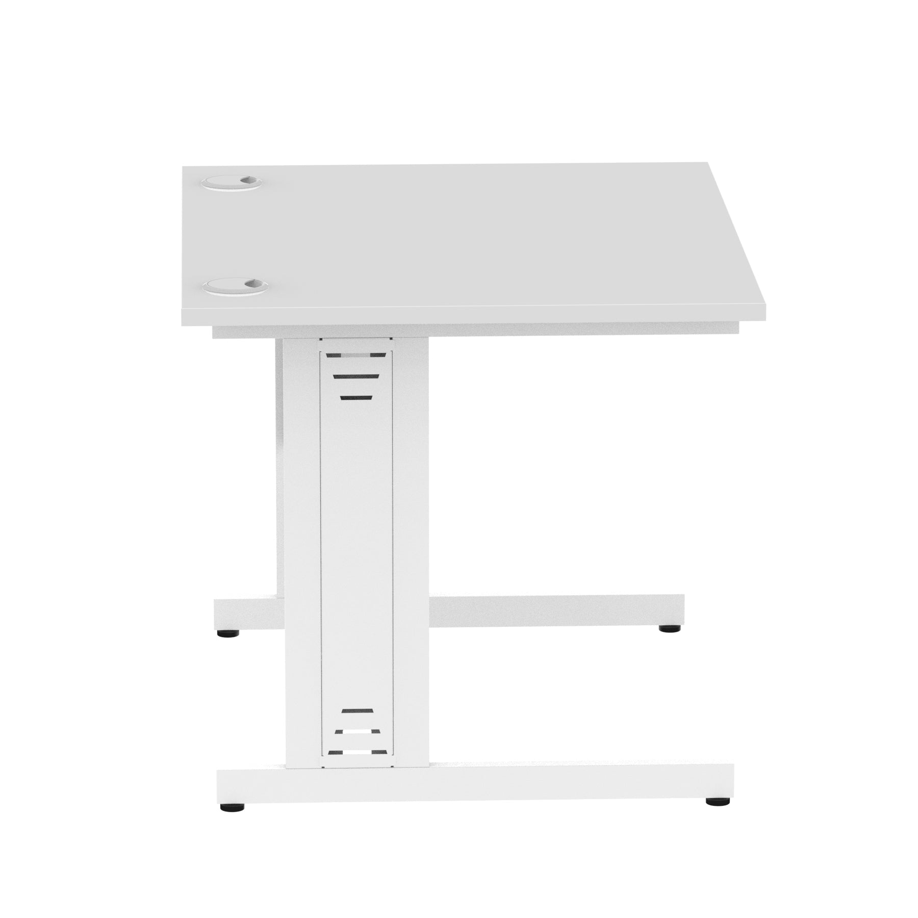 Impulse 1000mm Straight Desk with Cable Managed Leg - MFC Rectangular Table, 5-Year Guarantee, Self-Assembly, Silver/White Frame (1000x800x730mm)