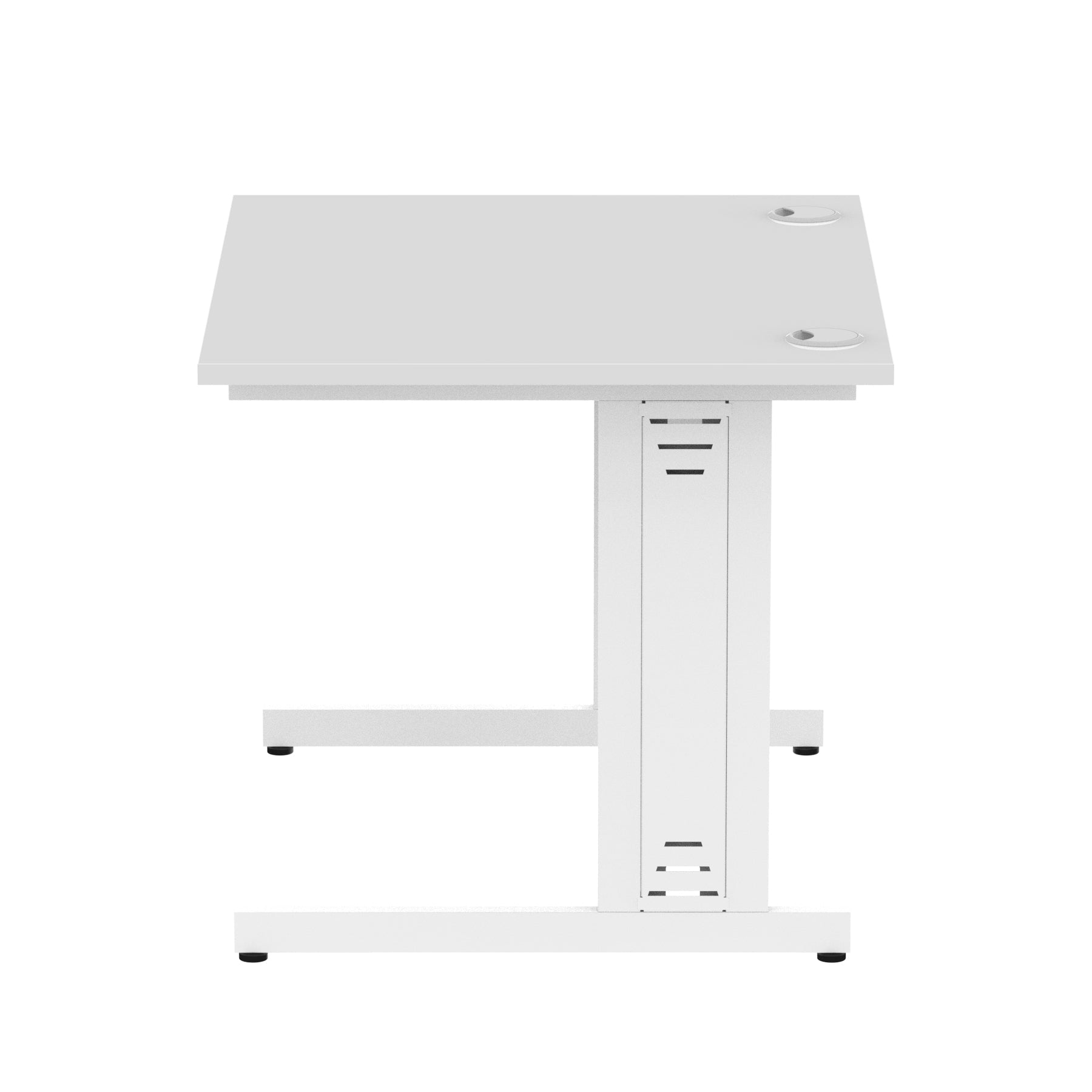 Impulse 1000mm Straight Desk with Cable Managed Leg - MFC Rectangular Table, 5-Year Guarantee, Self-Assembly, Silver/White Frame (1000x800x730mm)