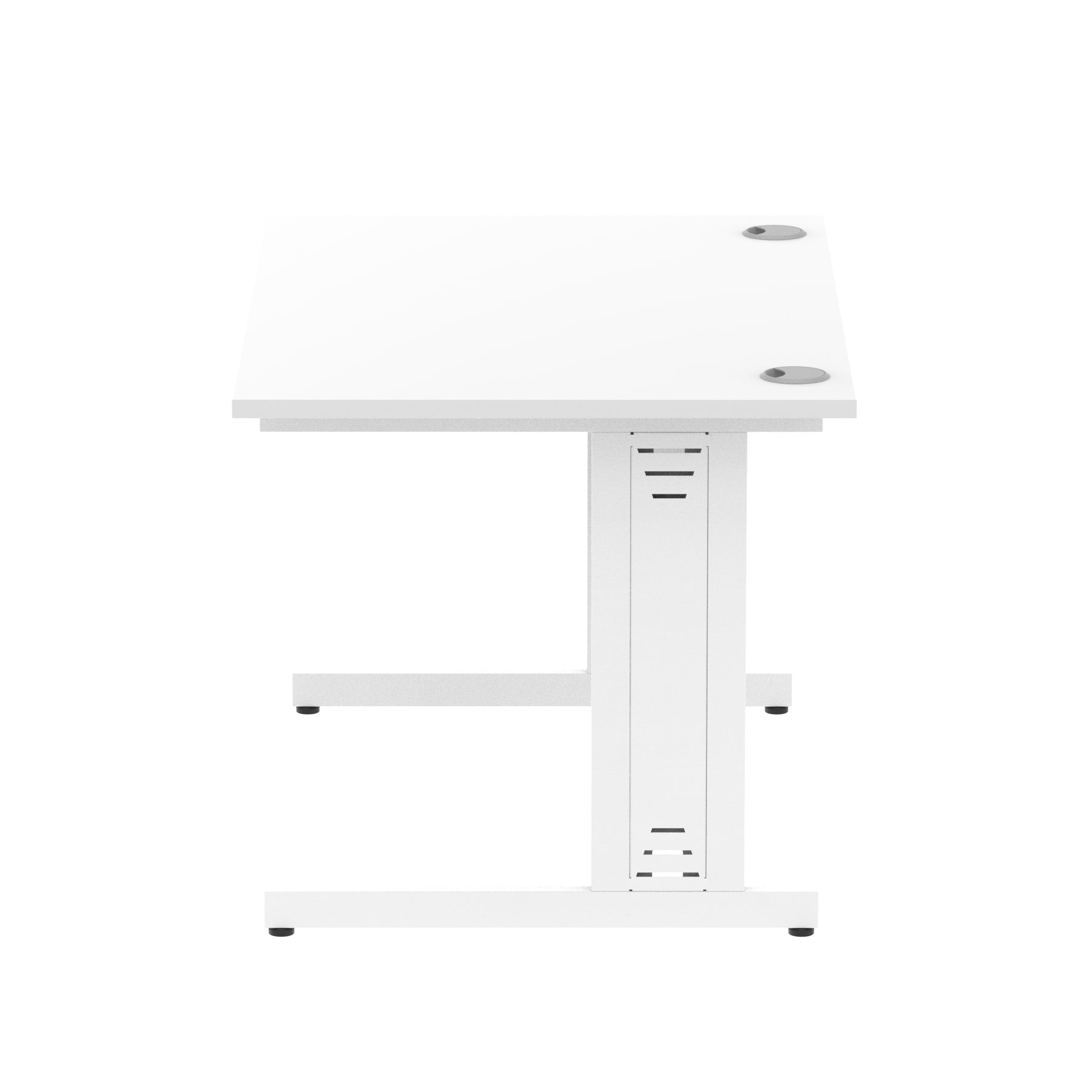 Impulse 1200mm Straight Desk with Cable Managed Leg - MFC Rectangular Table, Self-Assembly, 5-Year Guarantee, Silver/White Frame (1200x800x730mm)