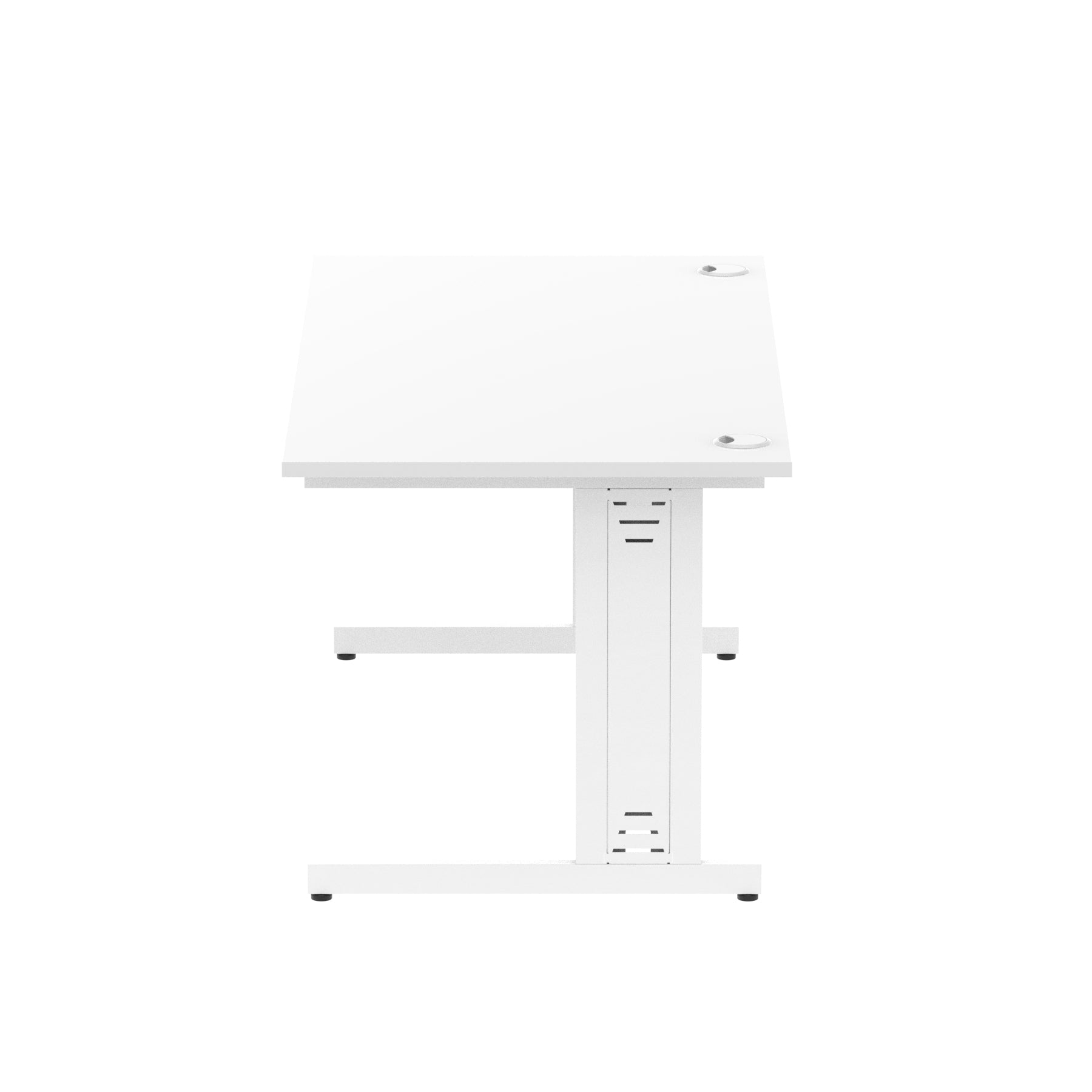Impulse 1600mm Straight Desk with Cable Managed Leg - MFC Rectangular Table, 1600x800, Silver/White Frame, 5-Year Guarantee