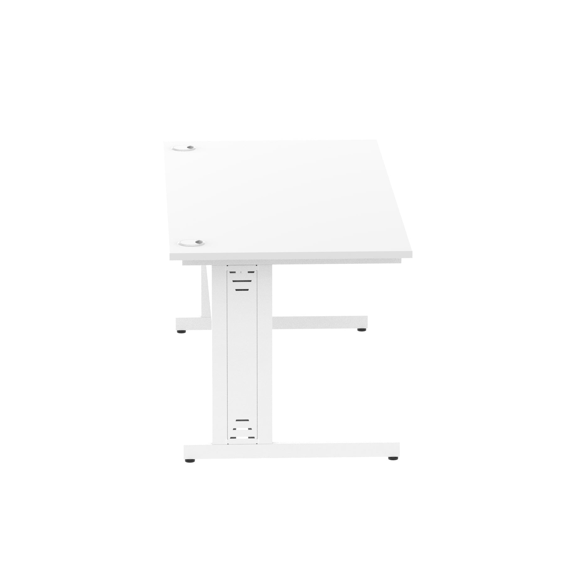 Impulse 1800mm Straight Desk with Cable Managed Leg - MFC Rectangular Table, Self-Assembly, 5-Year Guarantee, Silver/White Frame (1800x800x730mm)