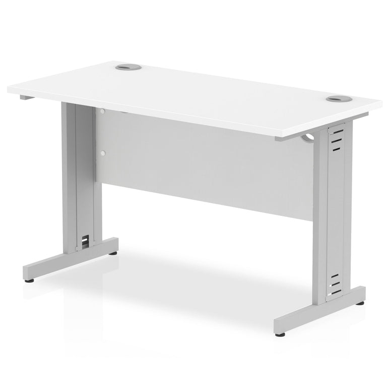 Impulse 1200mm Slimline Desk with Cable Managed Leg - MFC Rectangular Table, Self-Assembly, 5-Year Guarantee, 1200x600x730mm, 28.4kg