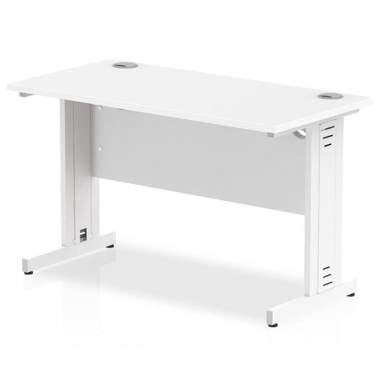 Impulse 1200mm Slimline Desk with Cable Managed Leg - MFC Rectangular Table, Self-Assembly, 5-Year Guarantee, 1200x600x730mm, 28.4kg