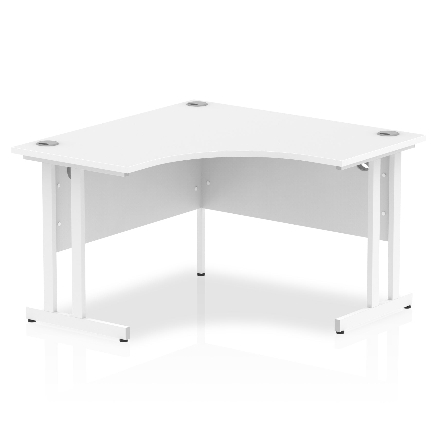 Impulse 1200mm Cantilever Leg Corner Desk - MFC Material, Self-Assembly, 5-Year Guarantee, Silver/White/Black Frame, 1200x1200 Top Size