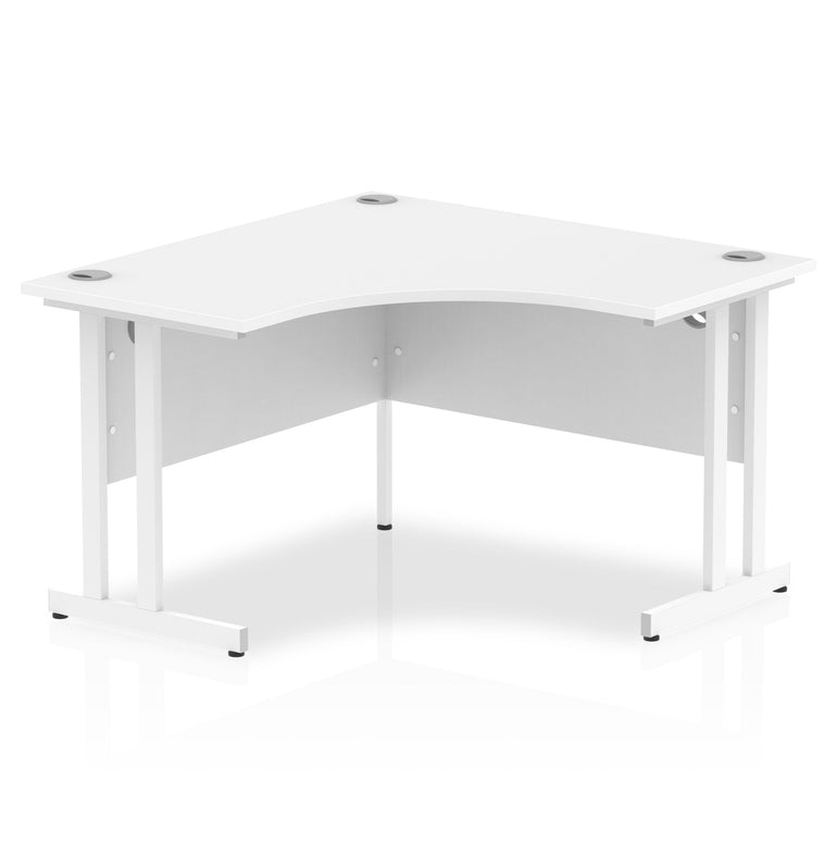 Impulse 1200mm Cantilever Leg Corner Desk - MFC Material, Self-Assembly, 5-Year Guarantee, Silver/White/Black Frame, 1200x1200 Top Size