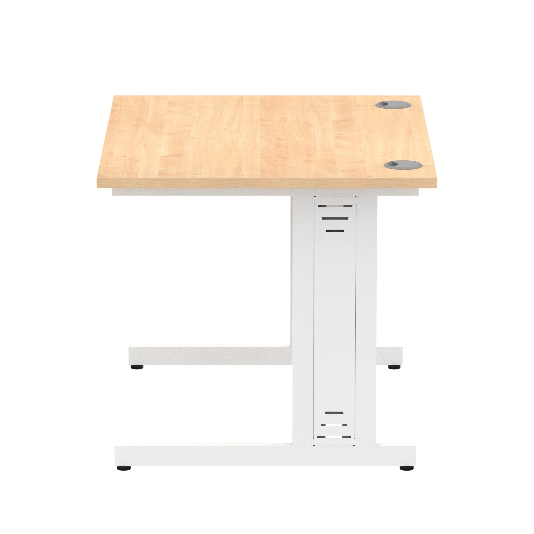 Impulse 1000mm Straight Desk with Cable Managed Leg - MFC Rectangular Table, 5-Year Guarantee, Self-Assembly, Silver/White Frame (1000x800x730mm)