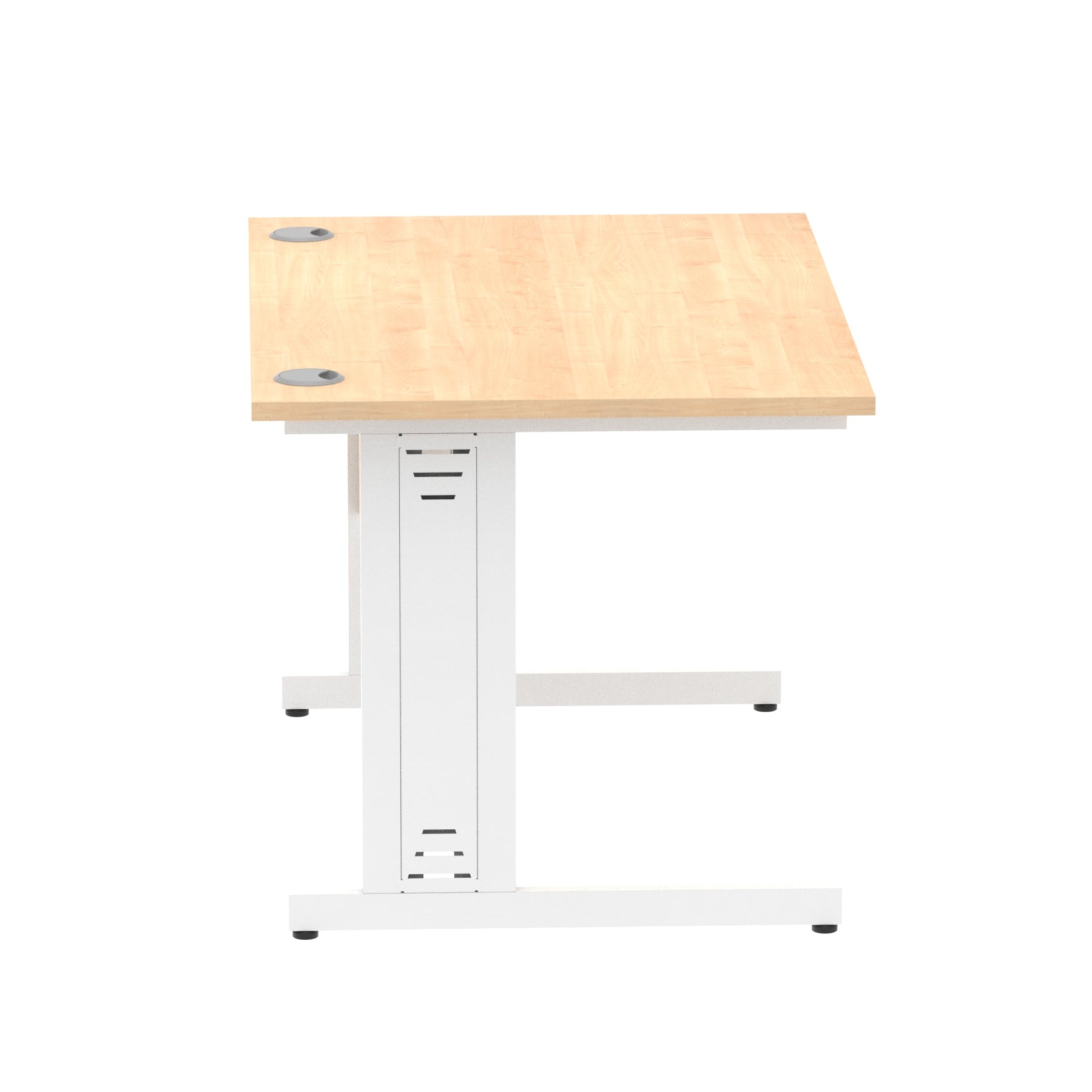 Impulse 1200mm Straight Desk with Cable Managed Leg - MFC Rectangular Table, Self-Assembly, 5-Year Guarantee, Silver/White Frame (1200x800x730mm)