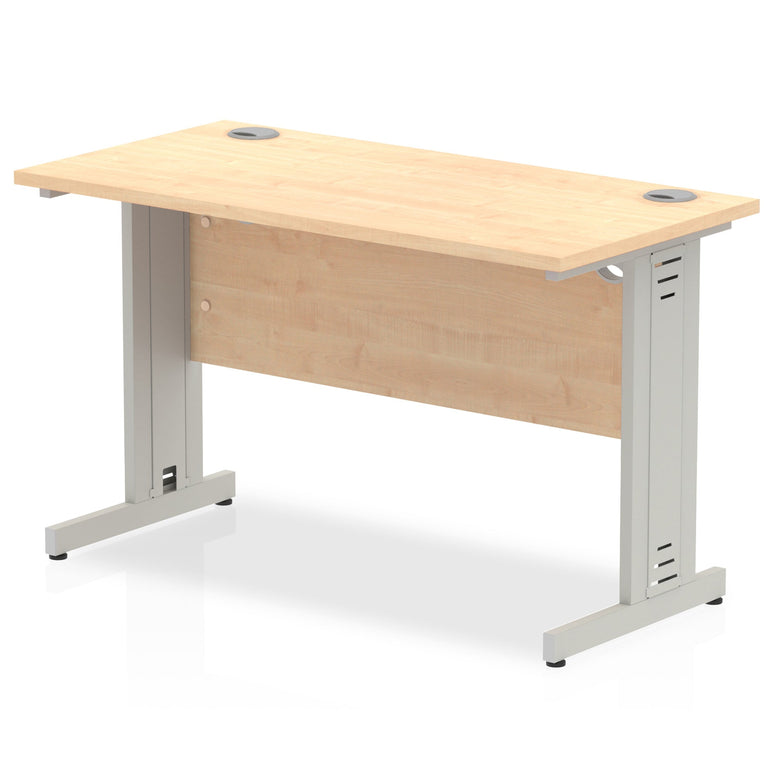 Impulse 1200mm Slimline Desk with Cable Managed Leg - MFC Rectangular Table, Self-Assembly, 5-Year Guarantee, 1200x600x730mm, 28.4kg