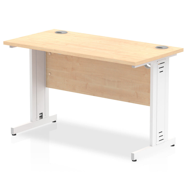 Impulse 1200mm Slimline Desk with Cable Managed Leg - MFC Rectangular Table, Self-Assembly, 5-Year Guarantee, 1200x600x730mm, 28.4kg