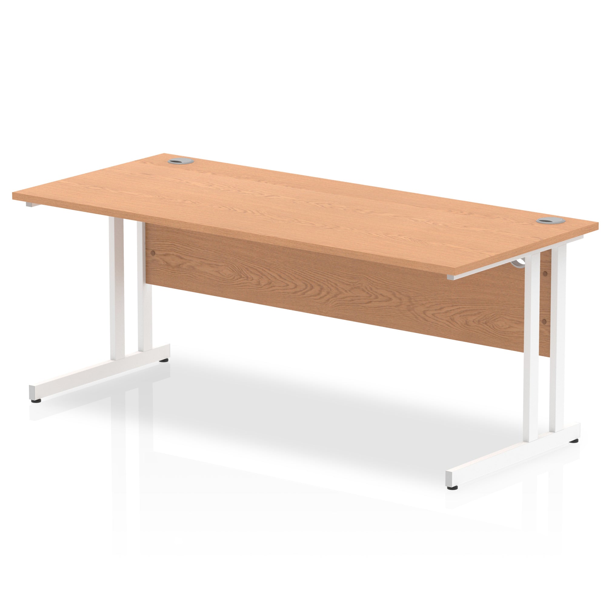 Impulse 1800mm Straight Desk Cantilever Leg - Rectangular MFC Table, 1800x800 Top, Silver/White/Black Frame, 5-Year Guarantee, Self-Assembly