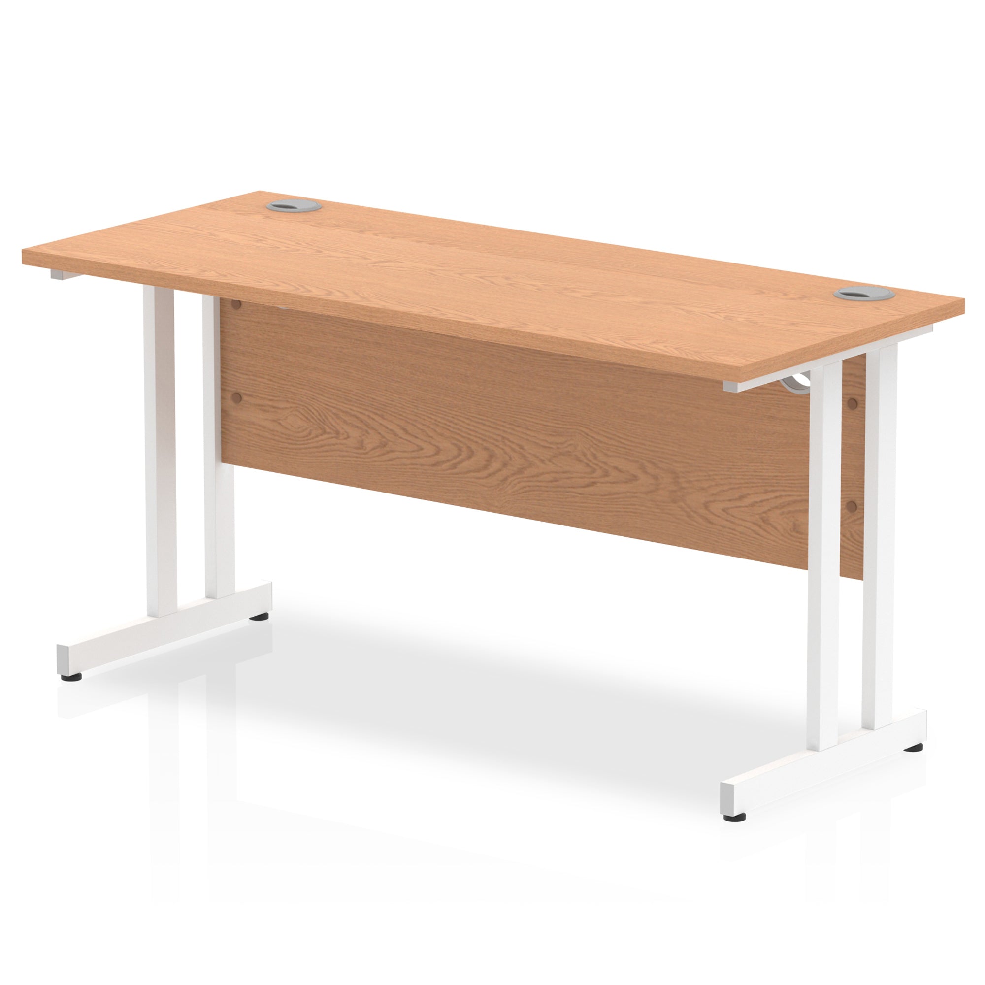 Impulse 1400mm Slimline Desk Cantilever Leg - MFC Rectangular, Self-Assembly, 5-Year Guarantee, Silver/White/Black Frame, 28.6-32.5kg