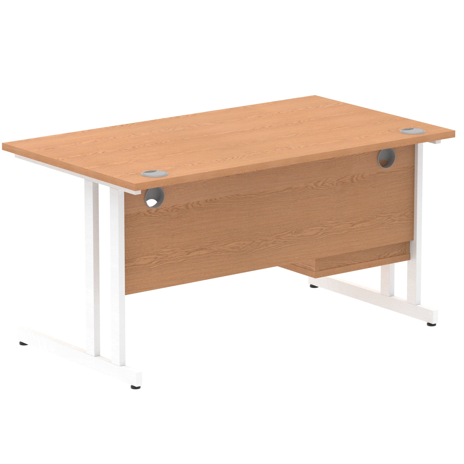 Impulse Cantilever Straight Desk - White Frame, Fixed Pedestal, MFC Material, 1200-1800mm Width, 2-3 Lockable Drawers, 5-Year Guarantee