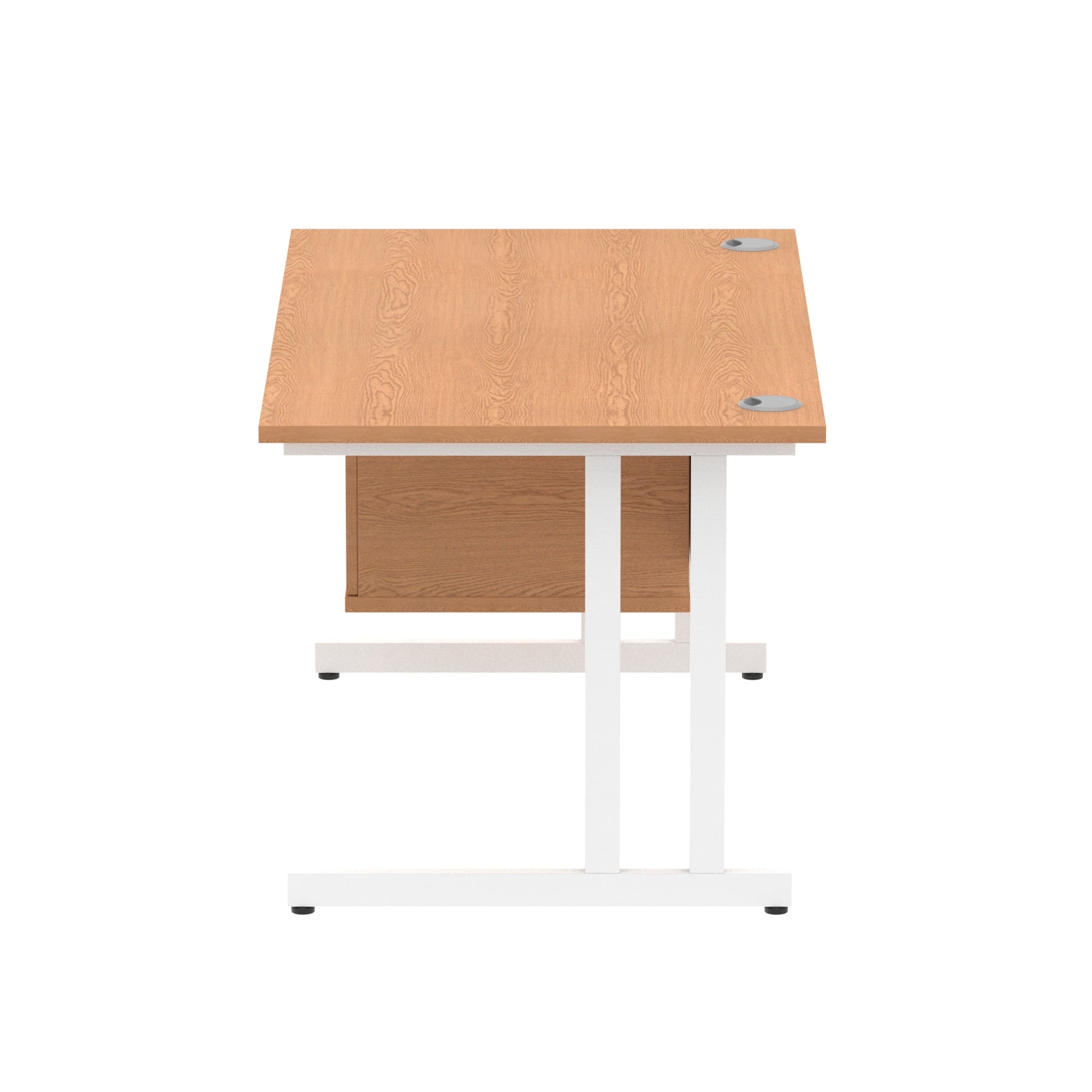 Impulse Cantilever Straight Desk - White Frame, Fixed Pedestal, MFC Material, 1200-1800mm Width, 2-3 Lockable Drawers, 5-Year Guarantee