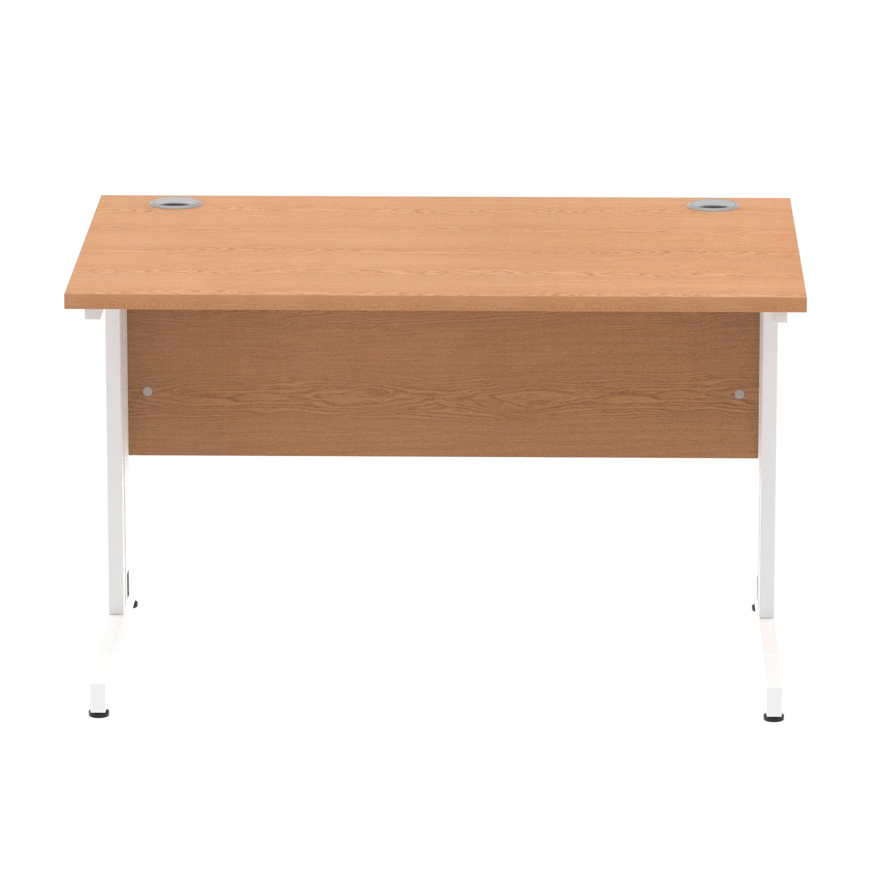 Impulse 1200mm Straight Desk with Cable Managed Leg - MFC Rectangular Table, Self-Assembly, 5-Year Guarantee, Silver/White Frame (1200x800x730mm)