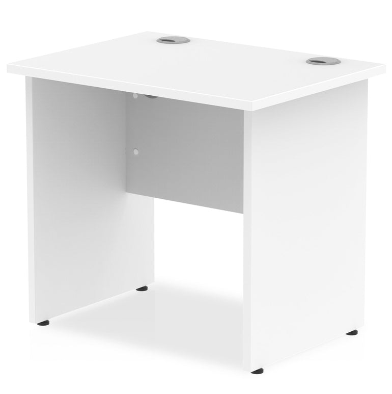 Impulse 800mm Slimline Panel End Desk Leg - MFC Rectangular, Self-Assembly, 5-Year Guarantee, 800x600 Top, White & Matching Frame, 26.1kg