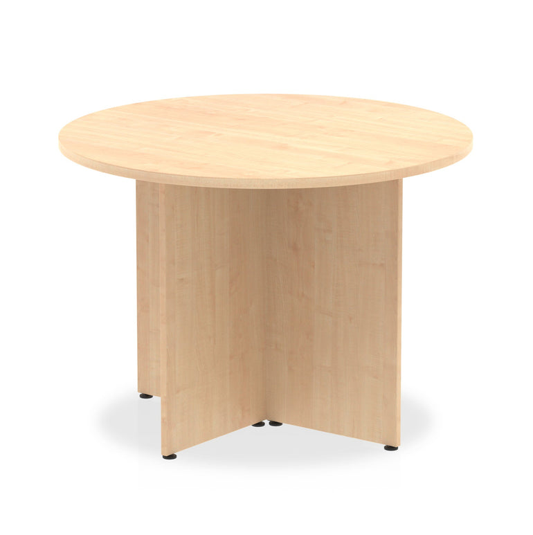 Impulse Round Table Arrowhead Leg - 1000x1000 or 1200x1200 MFC Circular Desk, Self-Assembly, 5-Year Guarantee, 25mm Thickness, 39-47.1kg Weight