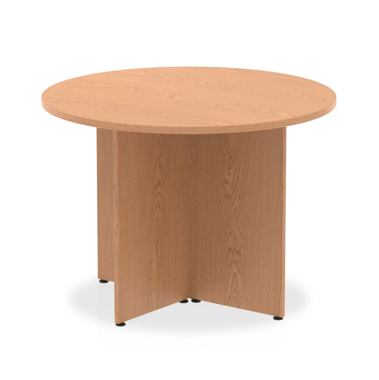 Impulse Round Table Arrowhead Leg - 1000x1000 or 1200x1200 MFC Circular Desk, Self-Assembly, 5-Year Guarantee, 25mm Thickness, 39-47.1kg Weight