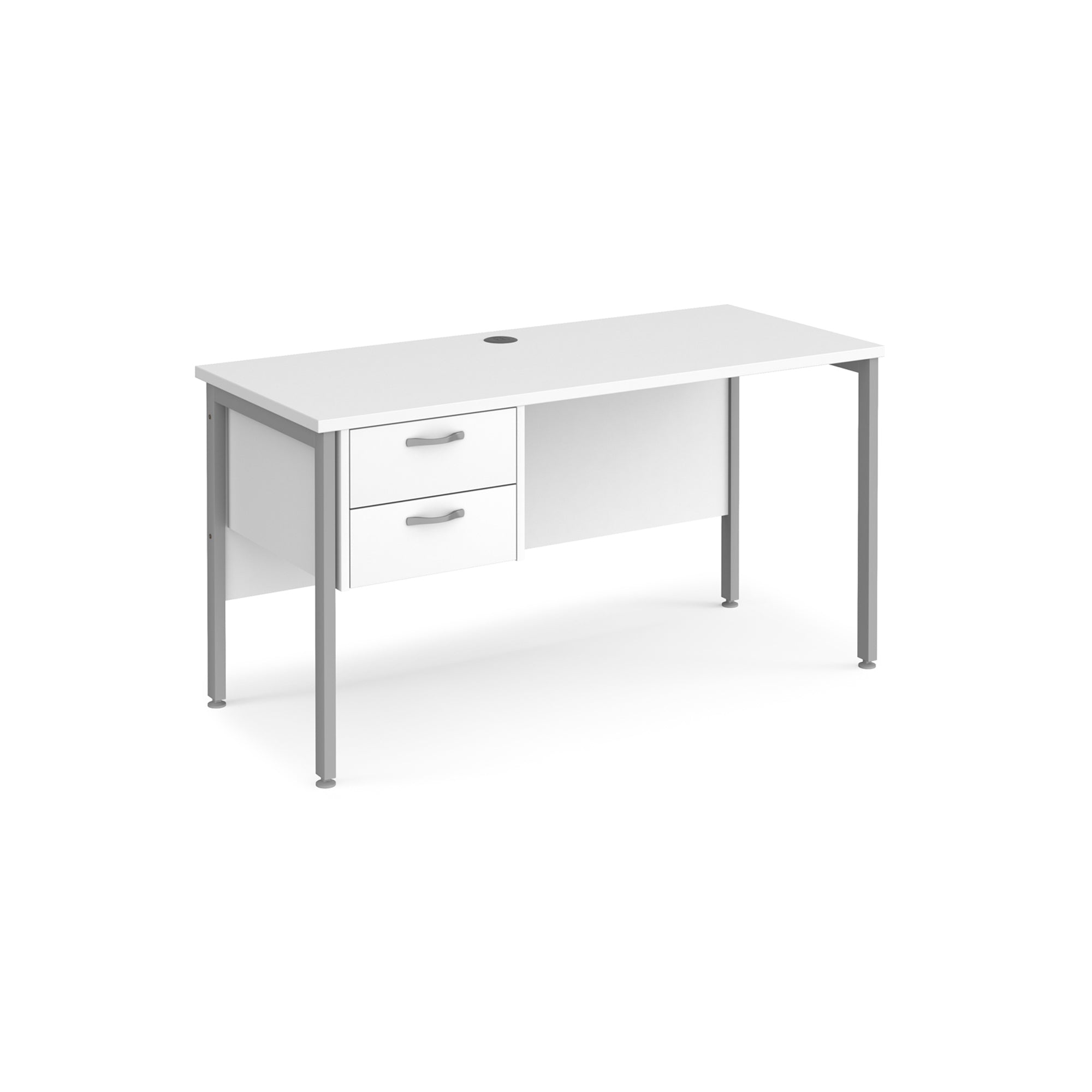 Maestro 25 H-Frame leg straight desk 600mm with 2 drawer pedestal - Office Products Online