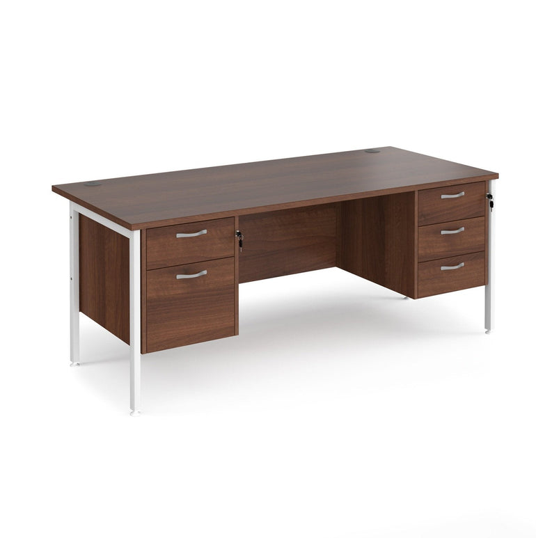 Maestro 25 H-Frame leg straight desk 800 deep with 2 and 3 drawer pedestals - Office Products Online