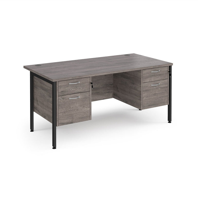 Maestro 25 H-Frame leg straight desk 800 deep with two x 2 drawer pedestals - Office Products Online